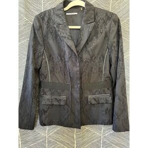 Tahari Black Snake Print‎ Blazer Sz 10